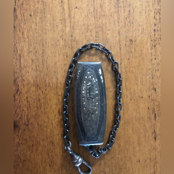 Vintage Hickok Sterling Silver Beltogram Art Deco men’s belt loop watch chain - Picture 6 of 6